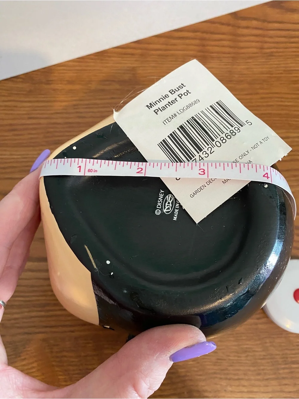 Disney Minnie Bust Planter Pot - Black and Cream